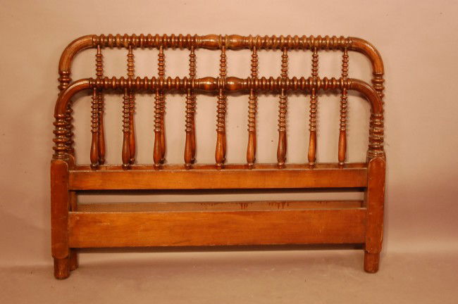 American Spool Bed, Jenny Lind style. No rails.: American Spool Bed, Jenny Lind style. No rails. 38" t x 53" w x 2": d. Ca. 1900