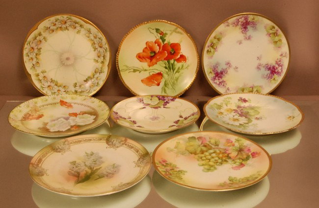 8 Royal Rudolstadt Floral Decorated Plates. Signe