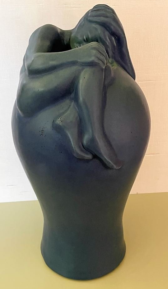 Van Briggle art pottery blue vase (1 of 3)