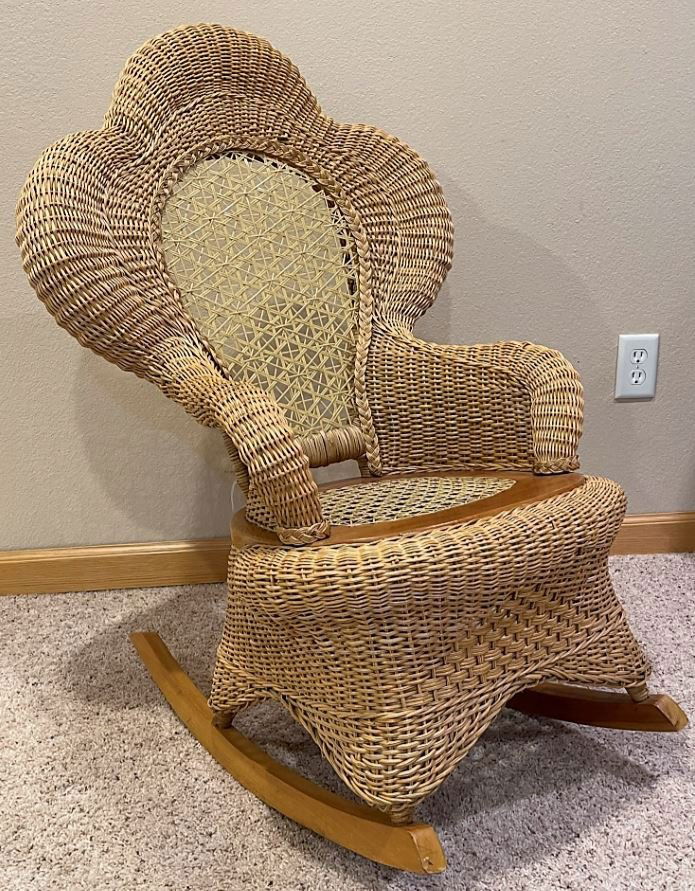 ladies Wicker Victorian-style rocker (1 of 1)