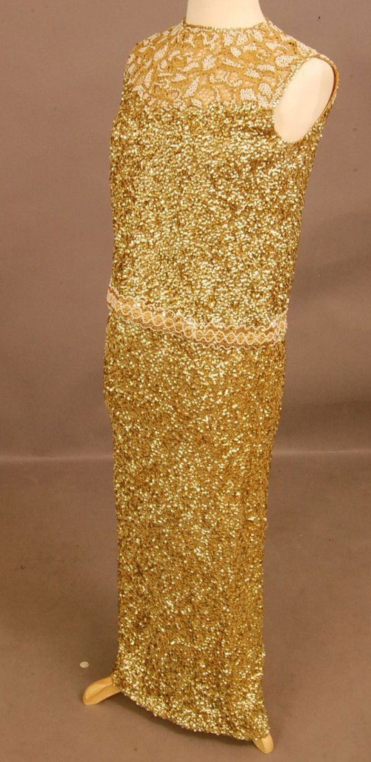 1950's Ladies sequin & Bugle Beaded Dress: 1950's Ladies sequin & Bugle Beaded Dress