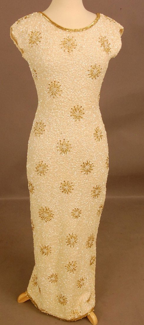 1950's Ladies sequin & bugle beaded dress: 1950's Ladies sequin & bugle beaded dress