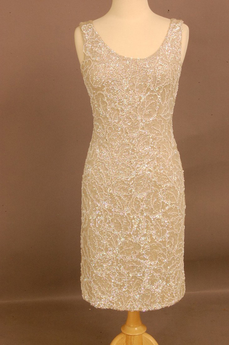 Ladies Vintage Dress 1950's Sequins & Beads: Ladies Vintage Dress 1950's Sequins & Beads