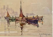 French Georges Chappuis   ,Harbor of Cannes