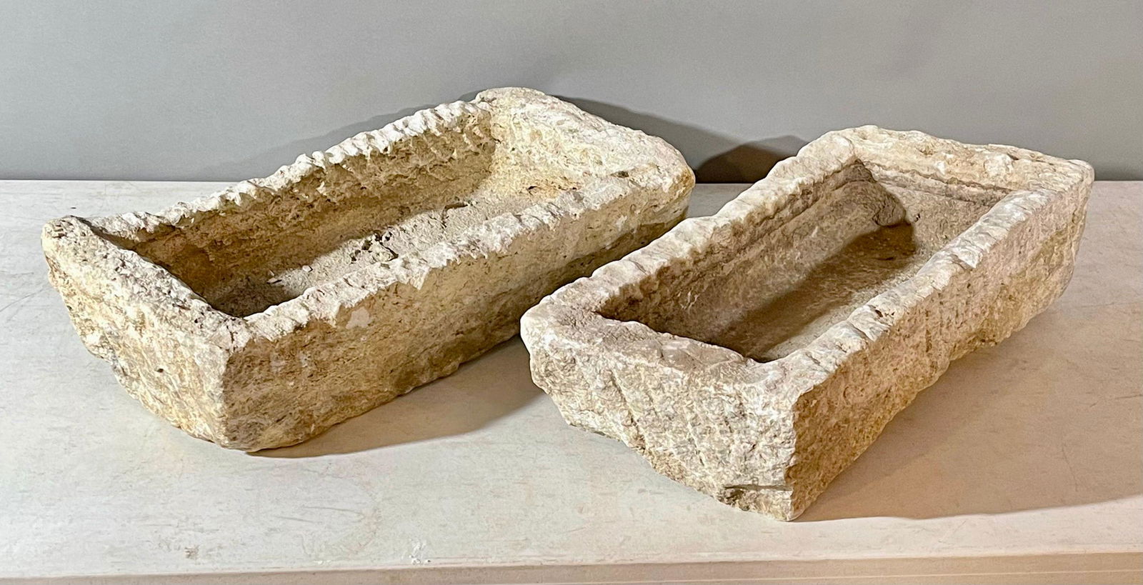 Two French Provincial Stone Carved Troughs (1 of 2)