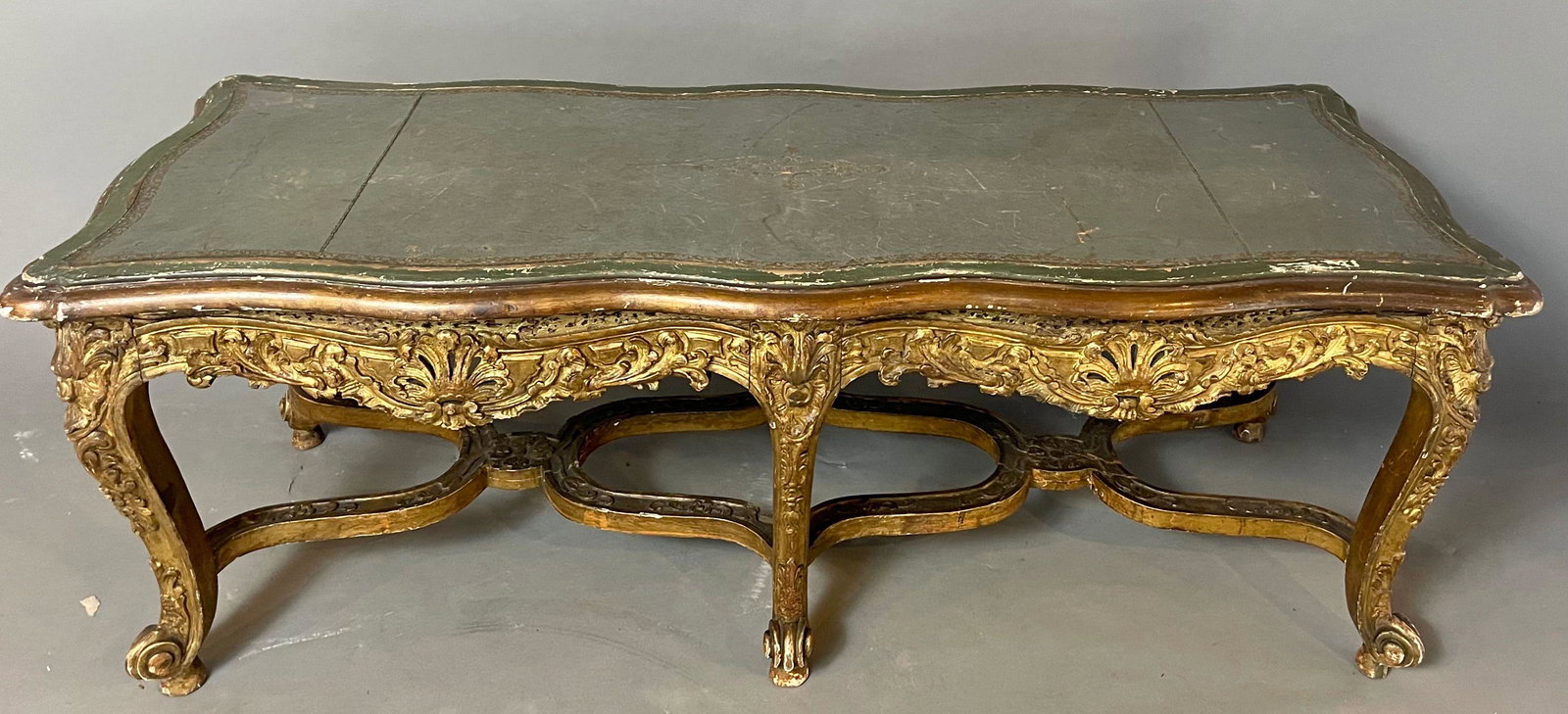 Early 18th Century French Louis XIV Giltwood Bench (1 of 1)