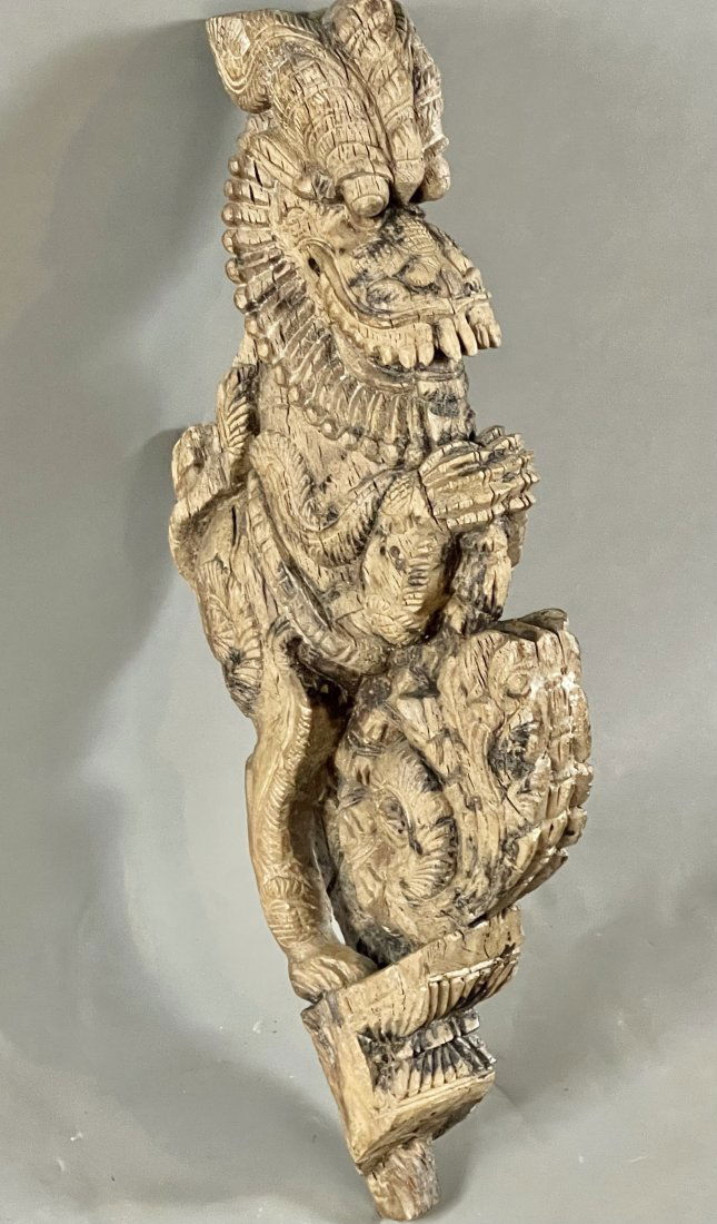 18th Century Teakwood Palace Carving of a Dragon (1 of 1)