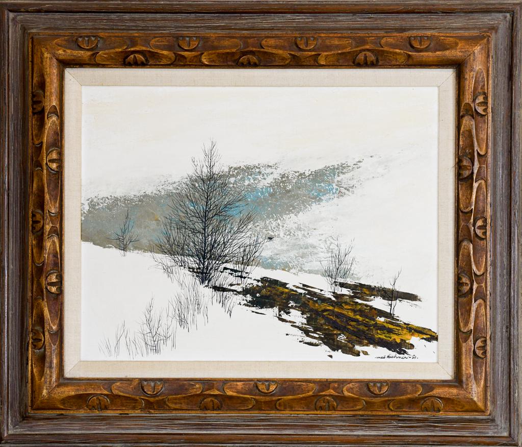 Mel Kishner (1915-1991) American "The Birds Depart" Oil on Board: ca. 1969 Signed lower right 26”x 22”, 17.5" x 14”