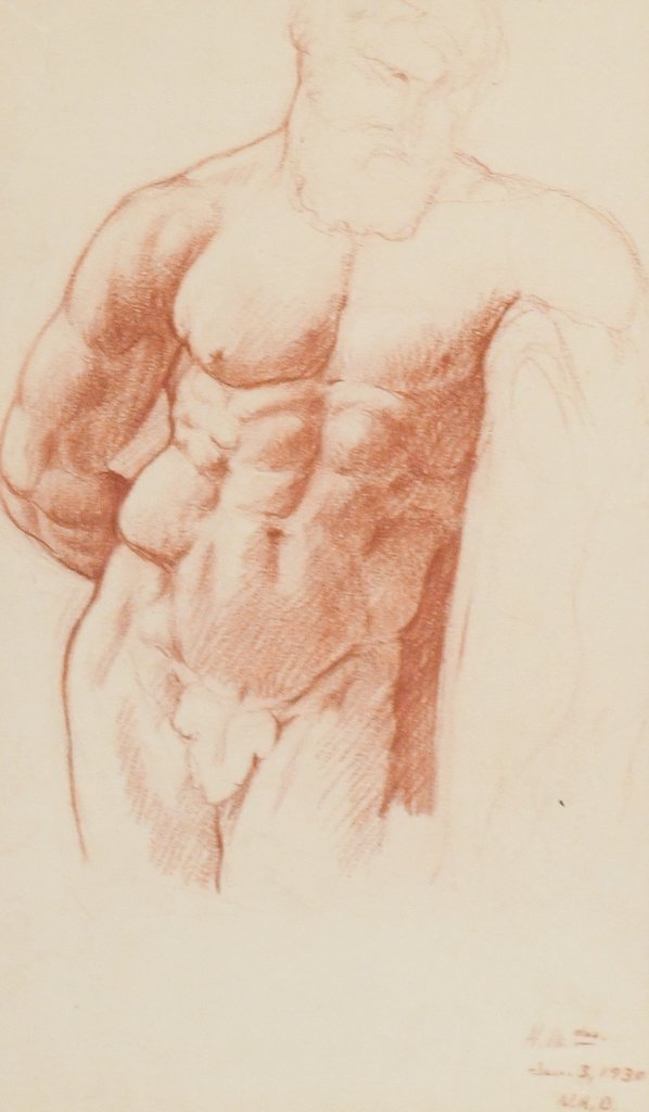H.W. Attributed to Hutton Webster Woodcut Portrait of Zeus (1 of 4)