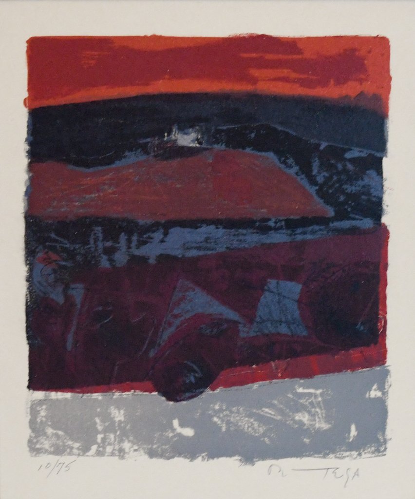 Signed and Numbered Contemporary Abstract Woodblock (1 of 5)