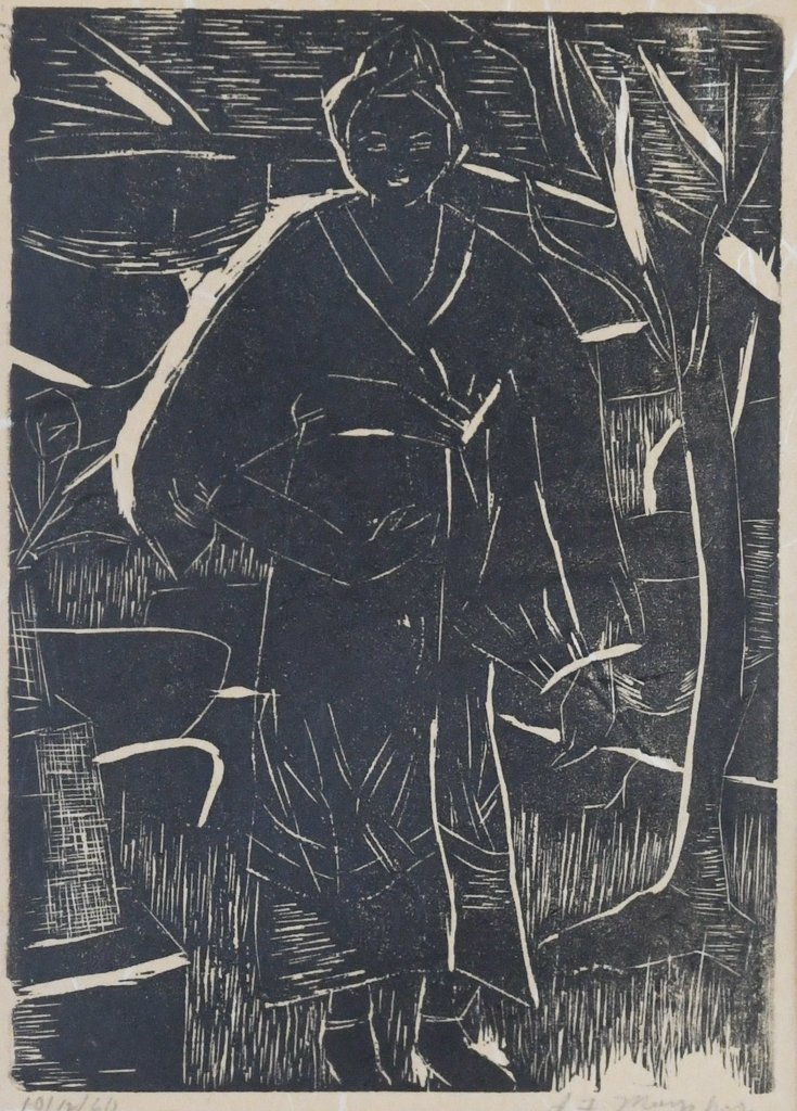 Irene F. Murphy Etching of a Japanese Woman (1 of 5)