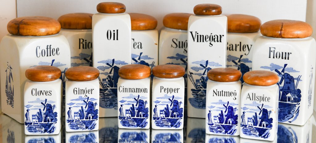 Blue Delfts Style Cannister Set Made in Germany (1 of 6)