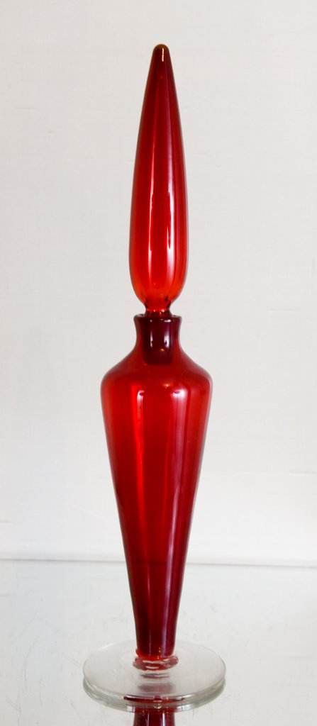 Blenko Red Decorative Oversized Perfume Bottle (1 of 2)