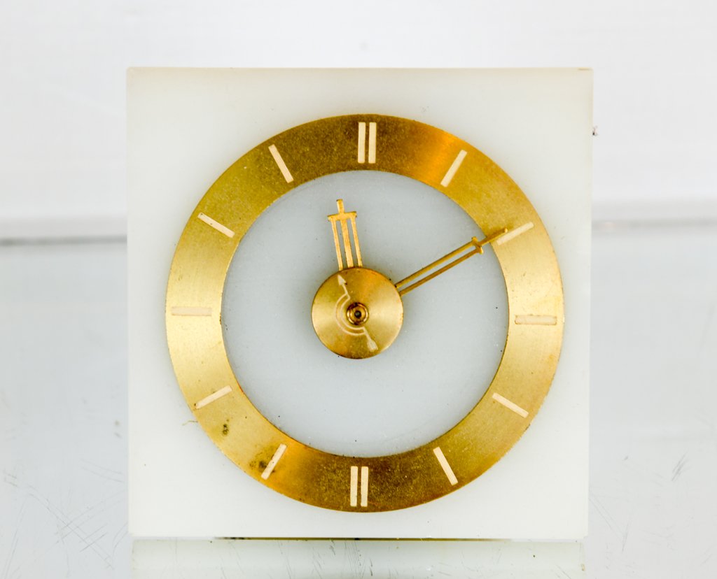 Art Deco Hammond Clock Co Marble and Brass Face Alarm Clock (1 of 4)