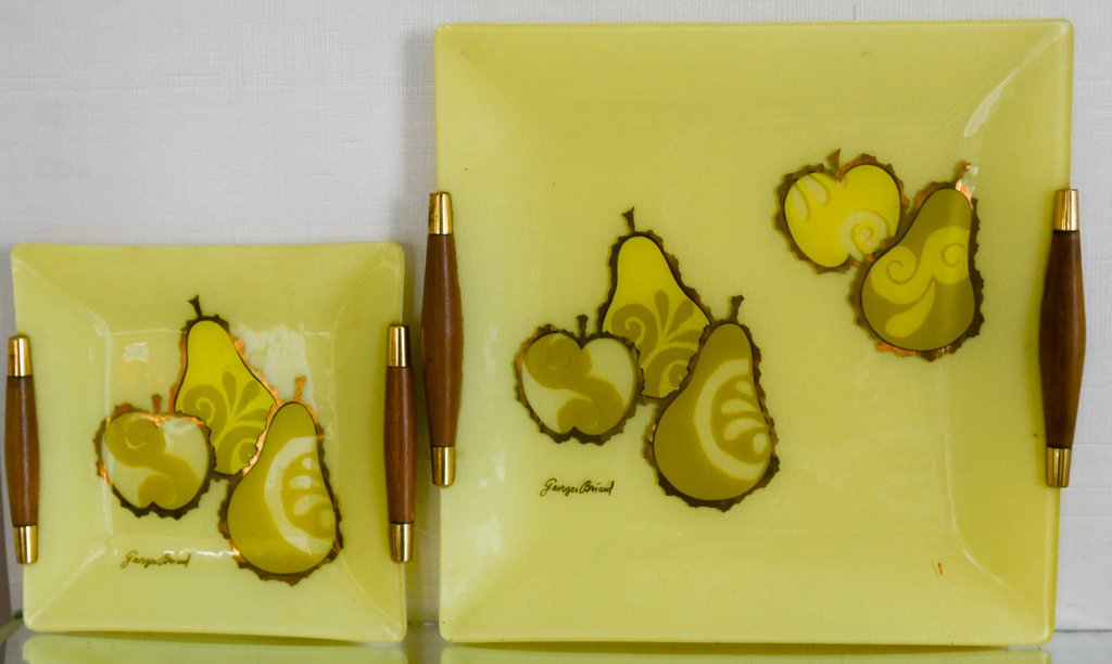 Vintage Georges Briard Yellow Fruit Trays (1 of 3)