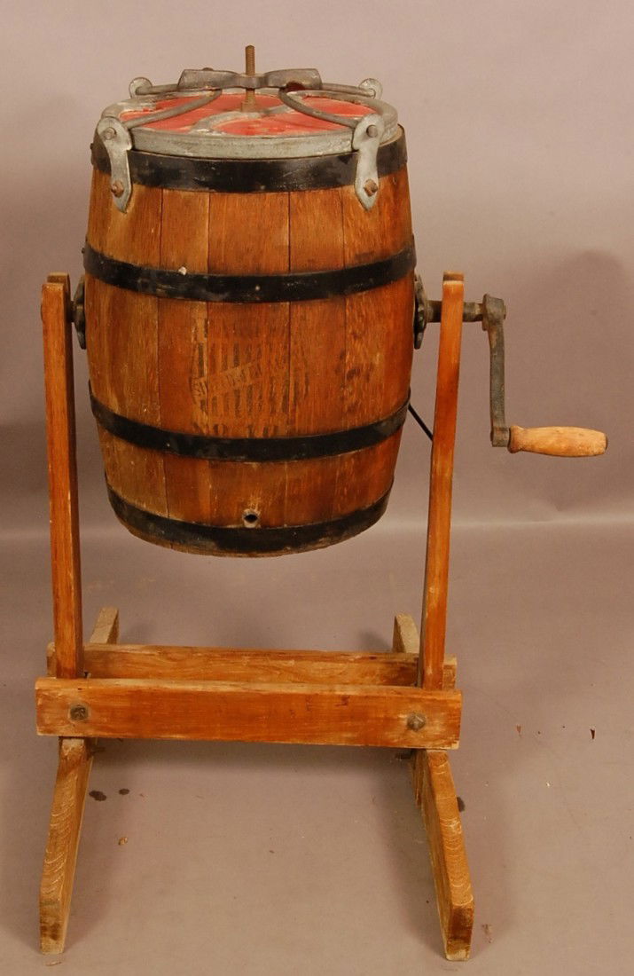 27 Oak Barrel Butter Churn
