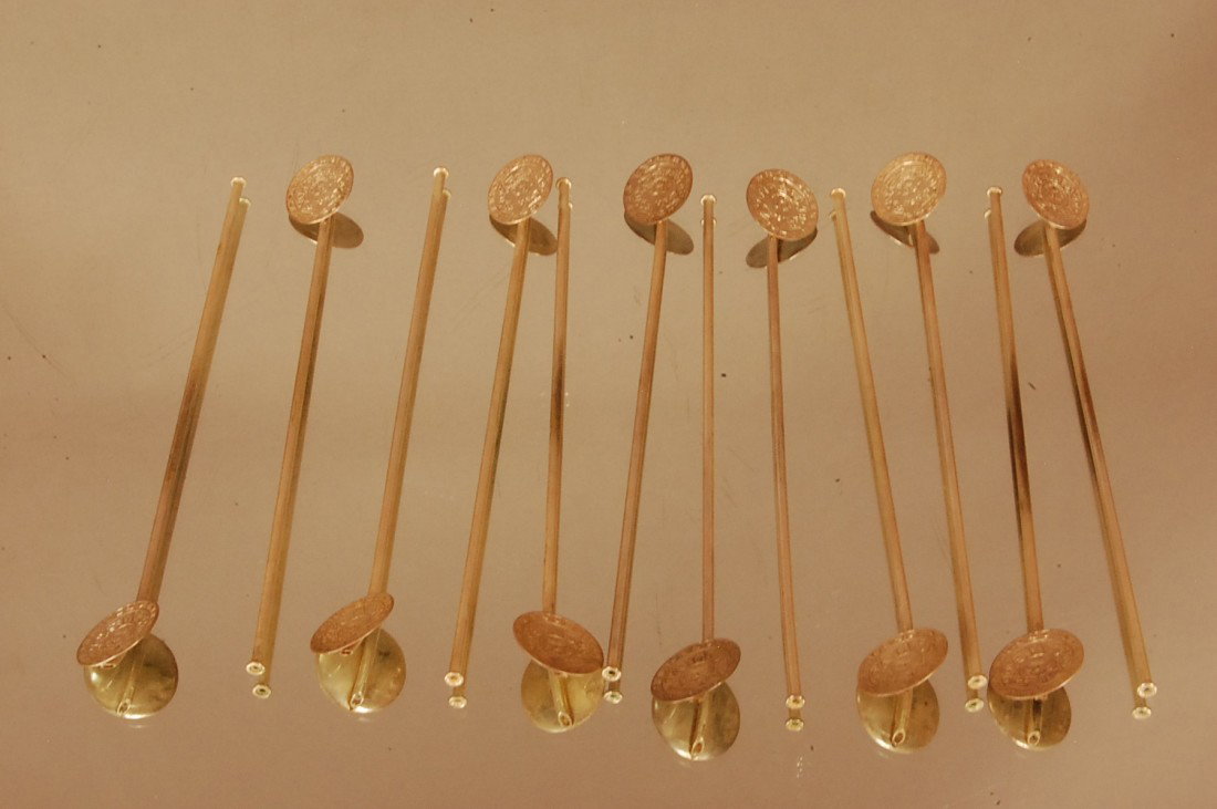 12 Sterling Silver Straw Spoons: Marked .825 Ca. 1920 Apprx. Wt. 4.25 Troy Oz