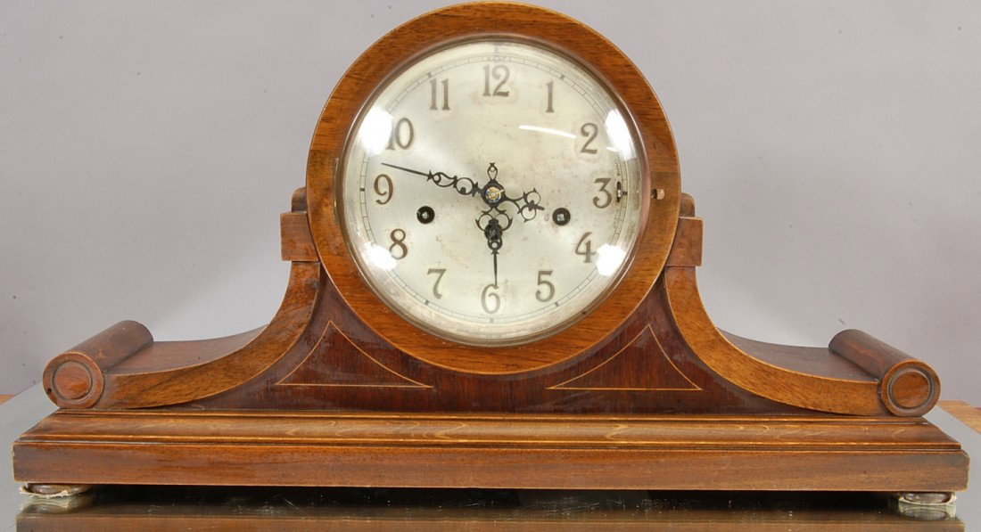 Junghans Mantel clock: Triple Wind, Westminster Chimes. 12" t x 23" w. Germany