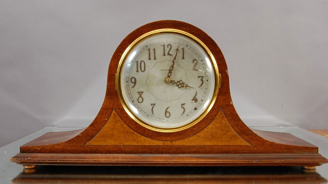 Seth Thomas Mantel Clock: Walnut case with chimes. Ca. 1920