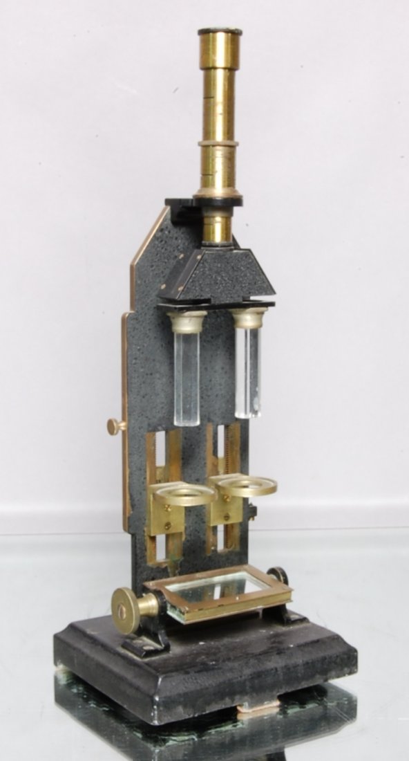 French Scientific Object Refractiomente Microscope: 17" t Ca. 1900