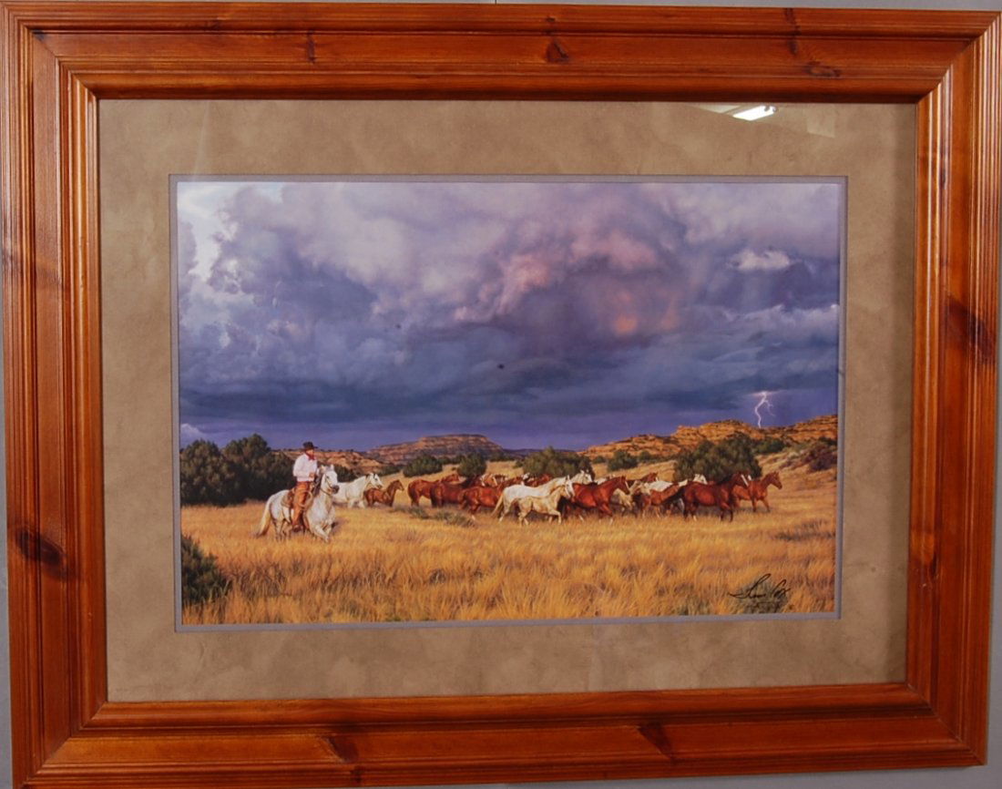 Thunder Rolls Signed & numbered print by Tim Cox: 28" x 36" Ca. 1980