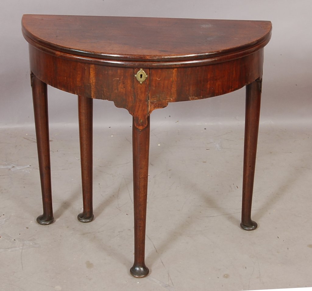 English Queen Ann Style Mahogany Game Table with L: 27" t x 28" d Ca. 1890