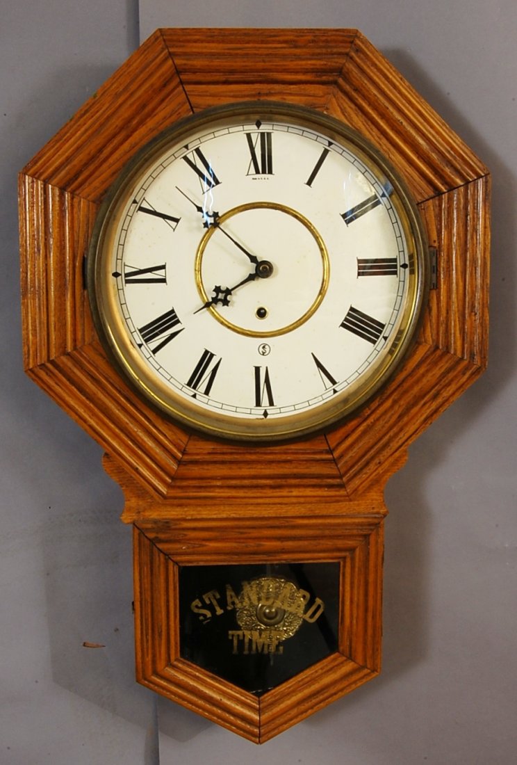 30 Gilbert Oak School House Regulator Wall Clock