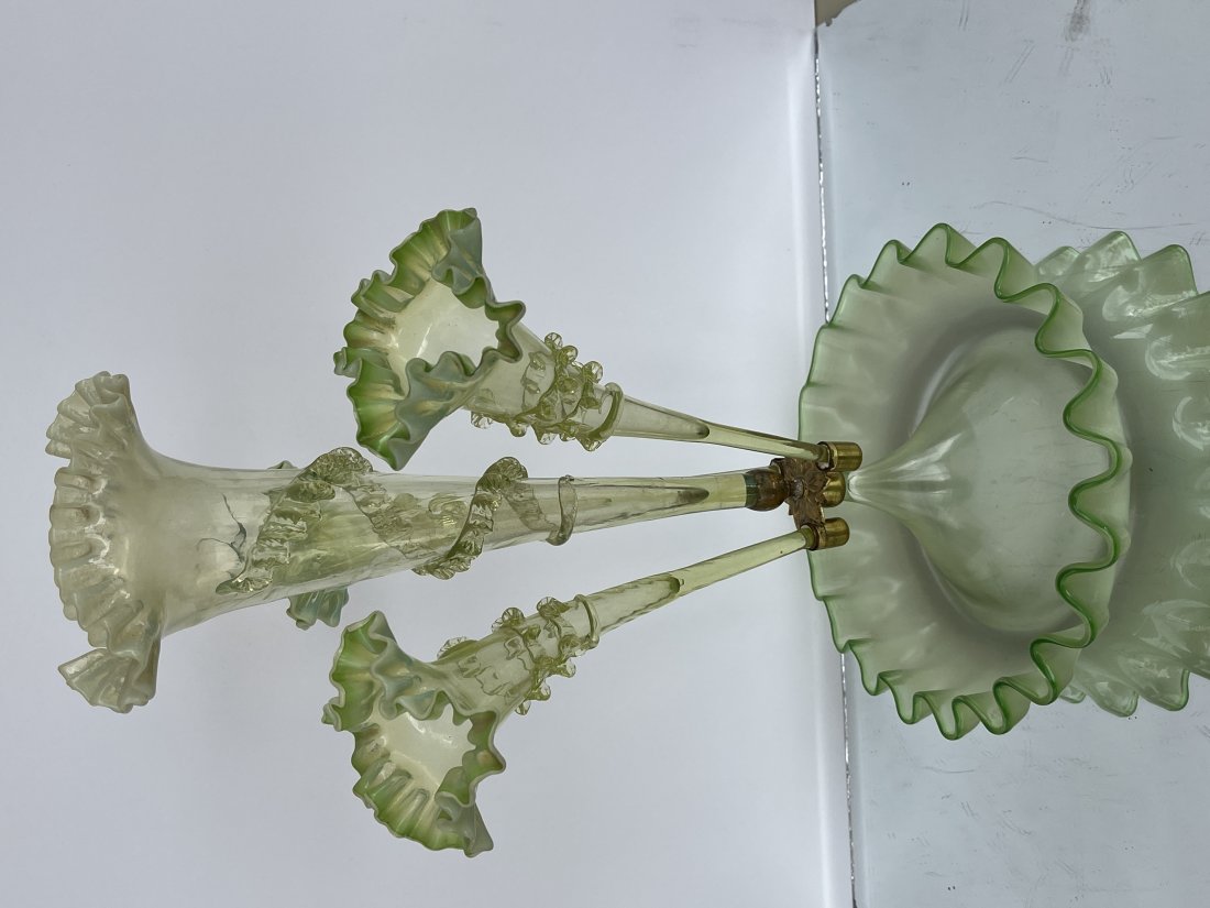 19th Century Opalescent Art Glass Epergne (1 of 6)