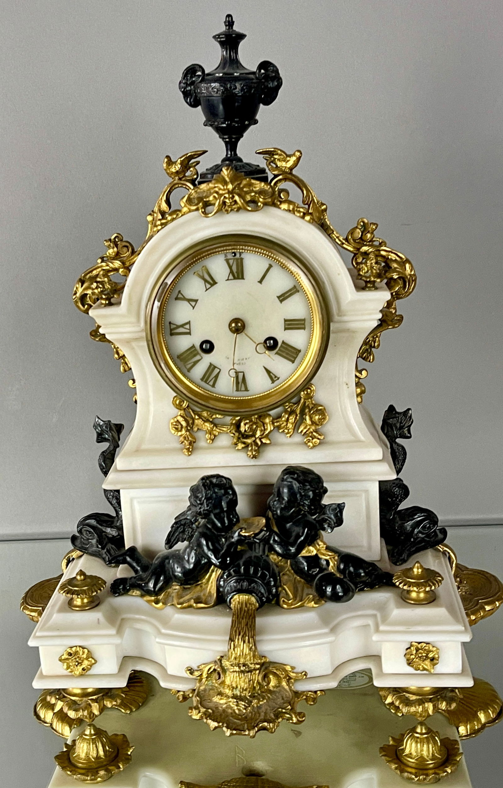 French Louis XVI Style Bronze Figural Clock (1 of 8)