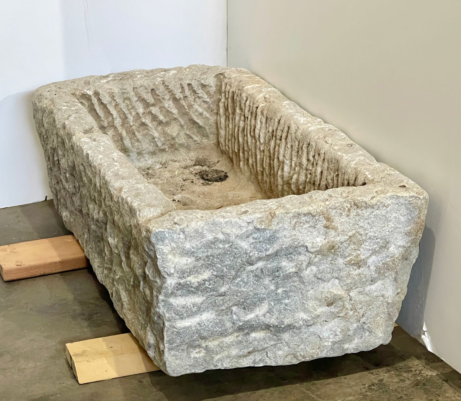 French 19th Century Lime Stone Trough (1 of 2)