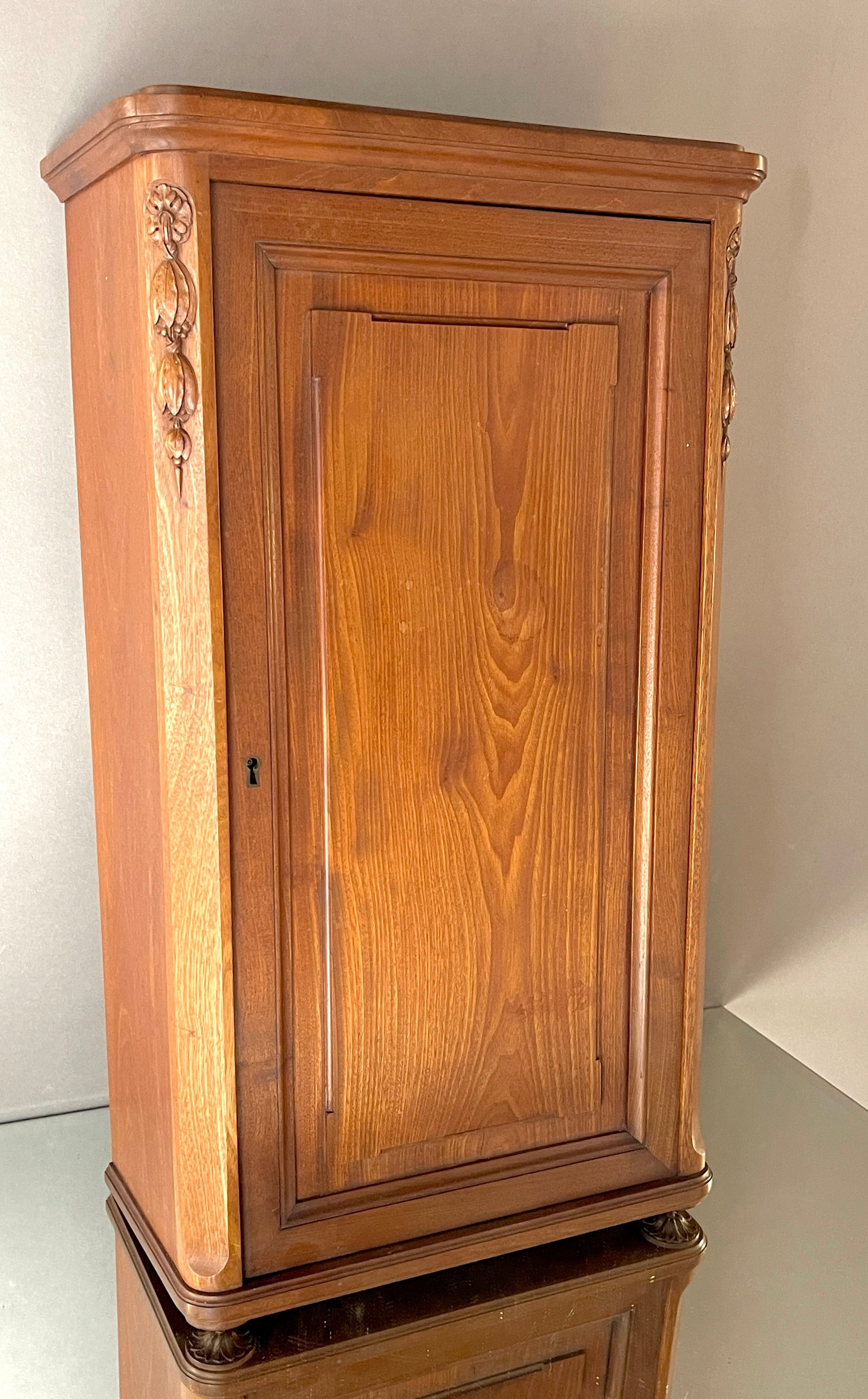 19th Century French Louis Phillippe Petite Walnut Pocket Watch Cabinet (1 of 3)