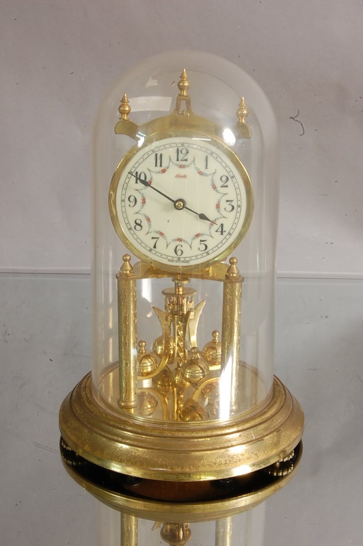 German 400 Day Anniversary Clock: 12" tall under glass. Germany Ca. 1930
