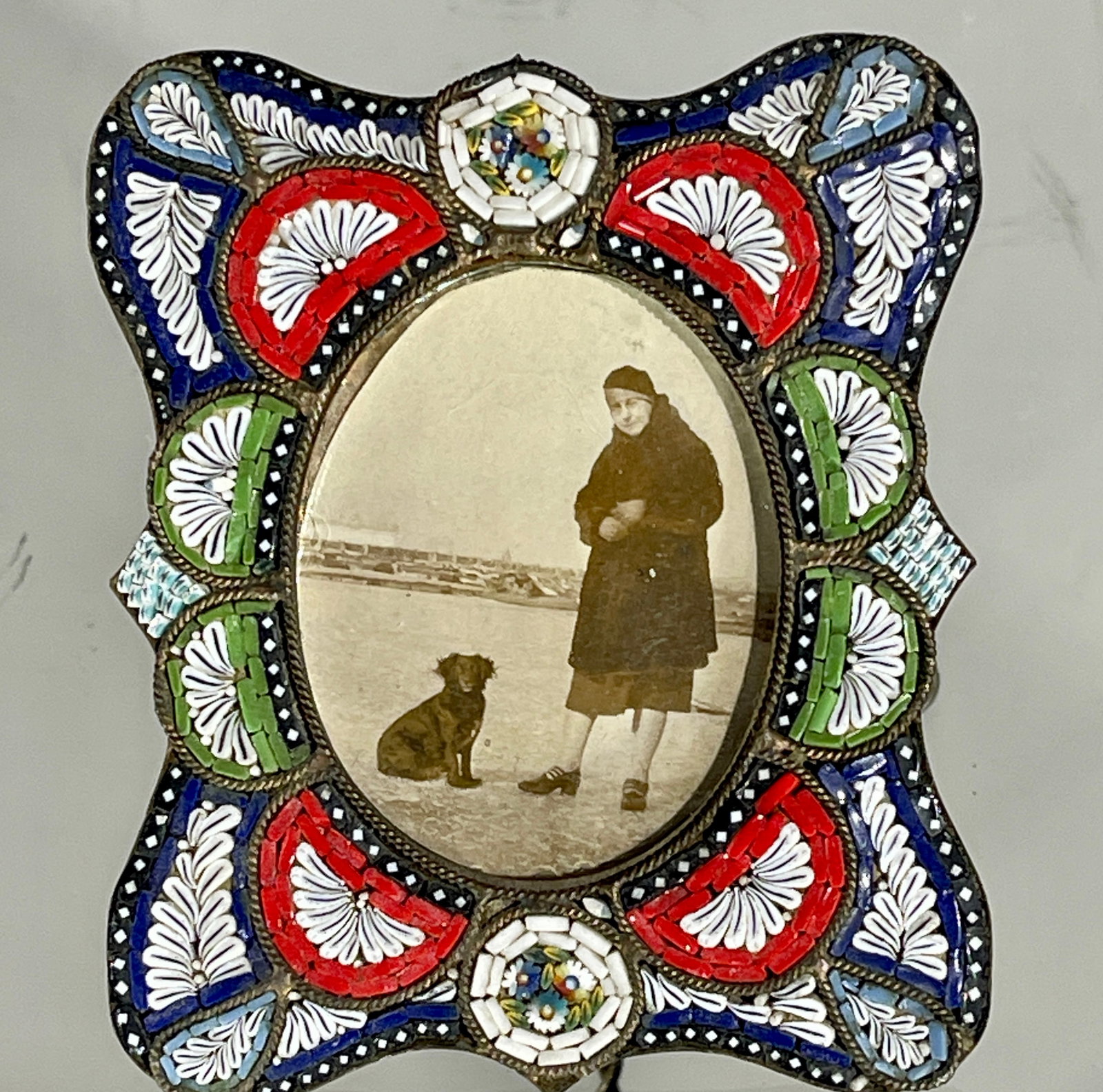 Millefiori Micromosaic Photo Frame: 3" x 2", circa 1910