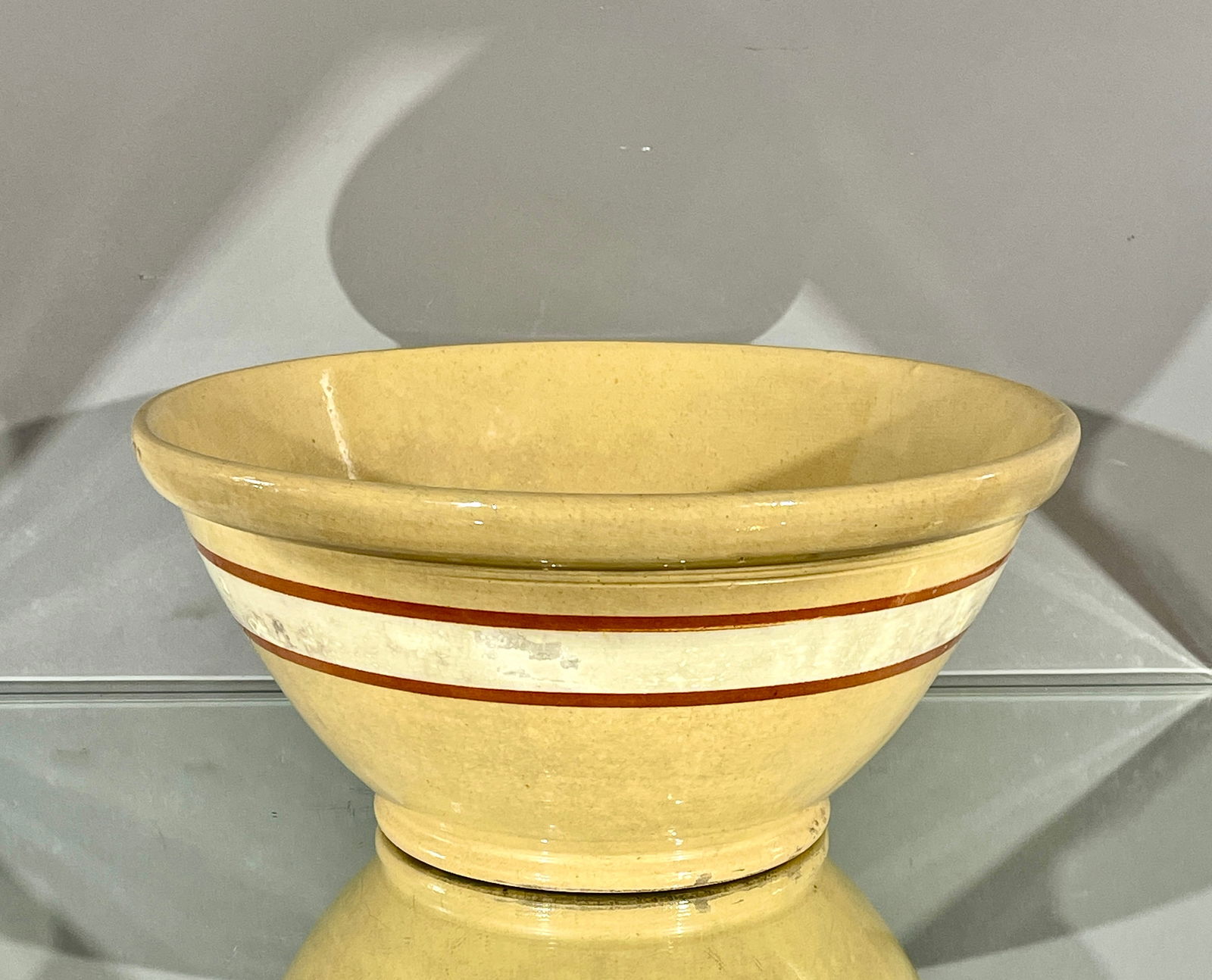 19th Century Large Yellow Ware Mixing Bowl (1 of 2)