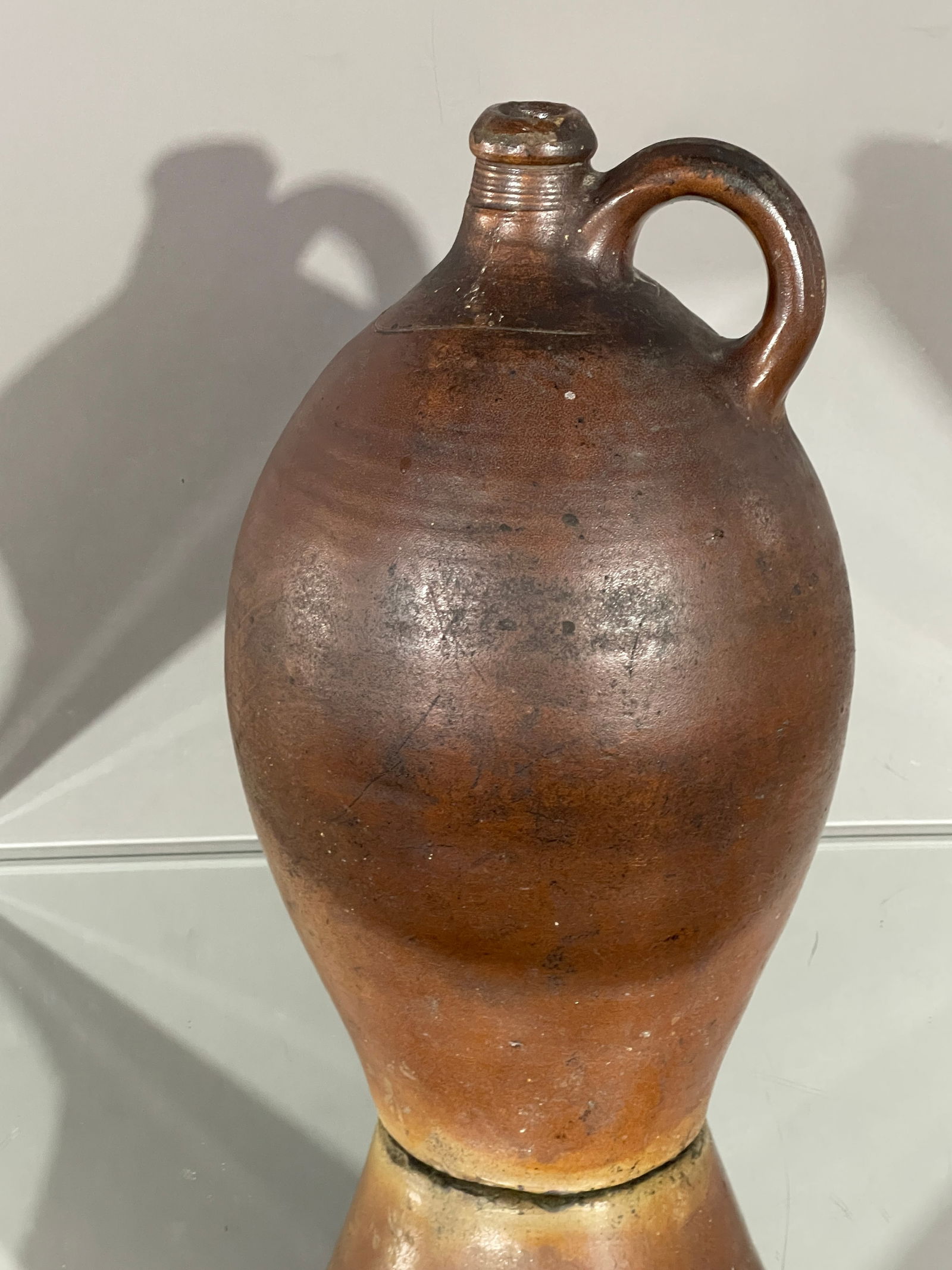 Early 1900's Belgian Slat Glazed Stoneware Jug (1 of 3)