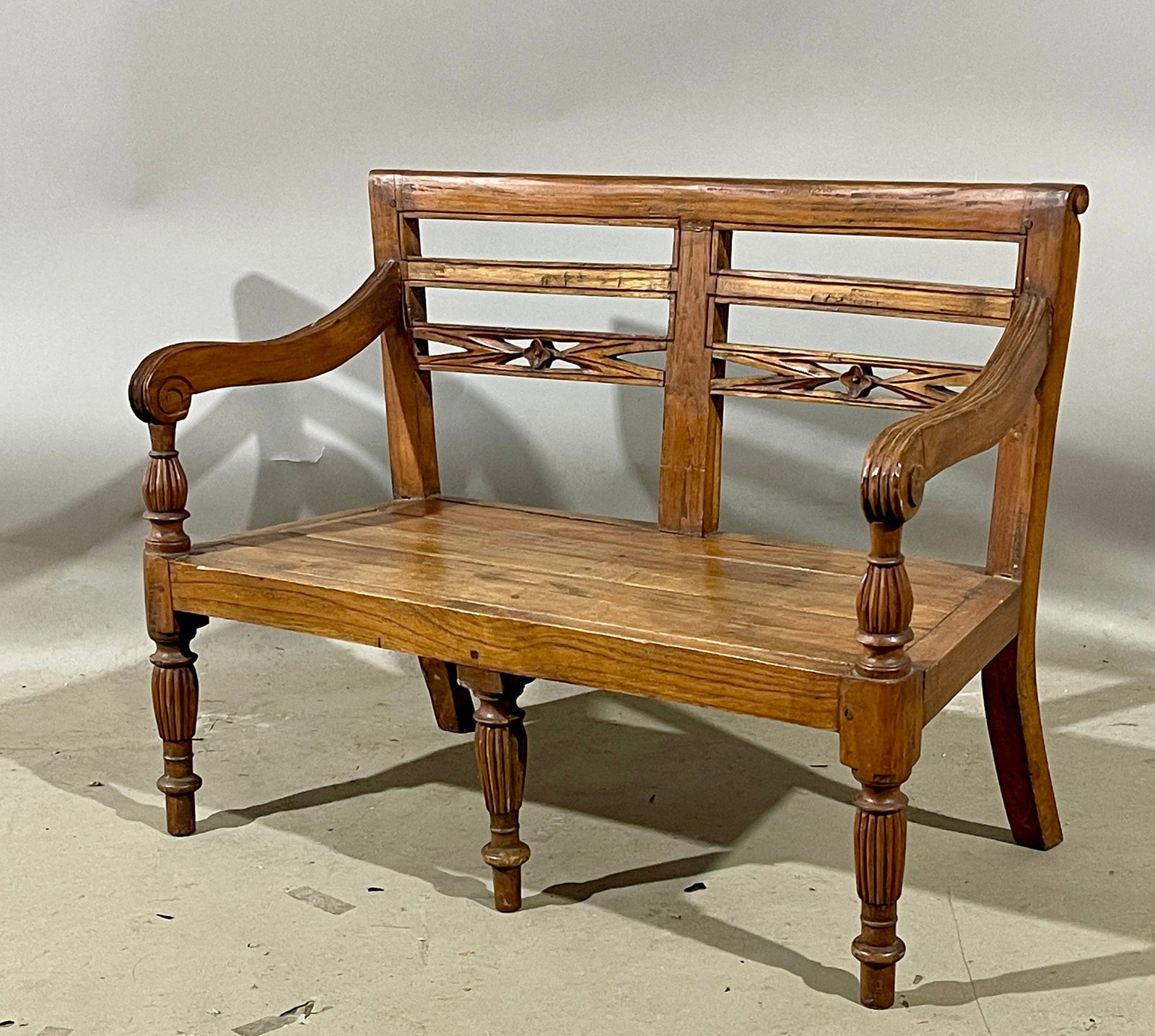 Childs Dutch Colonial Style Teakwood Bench (1 of 2)