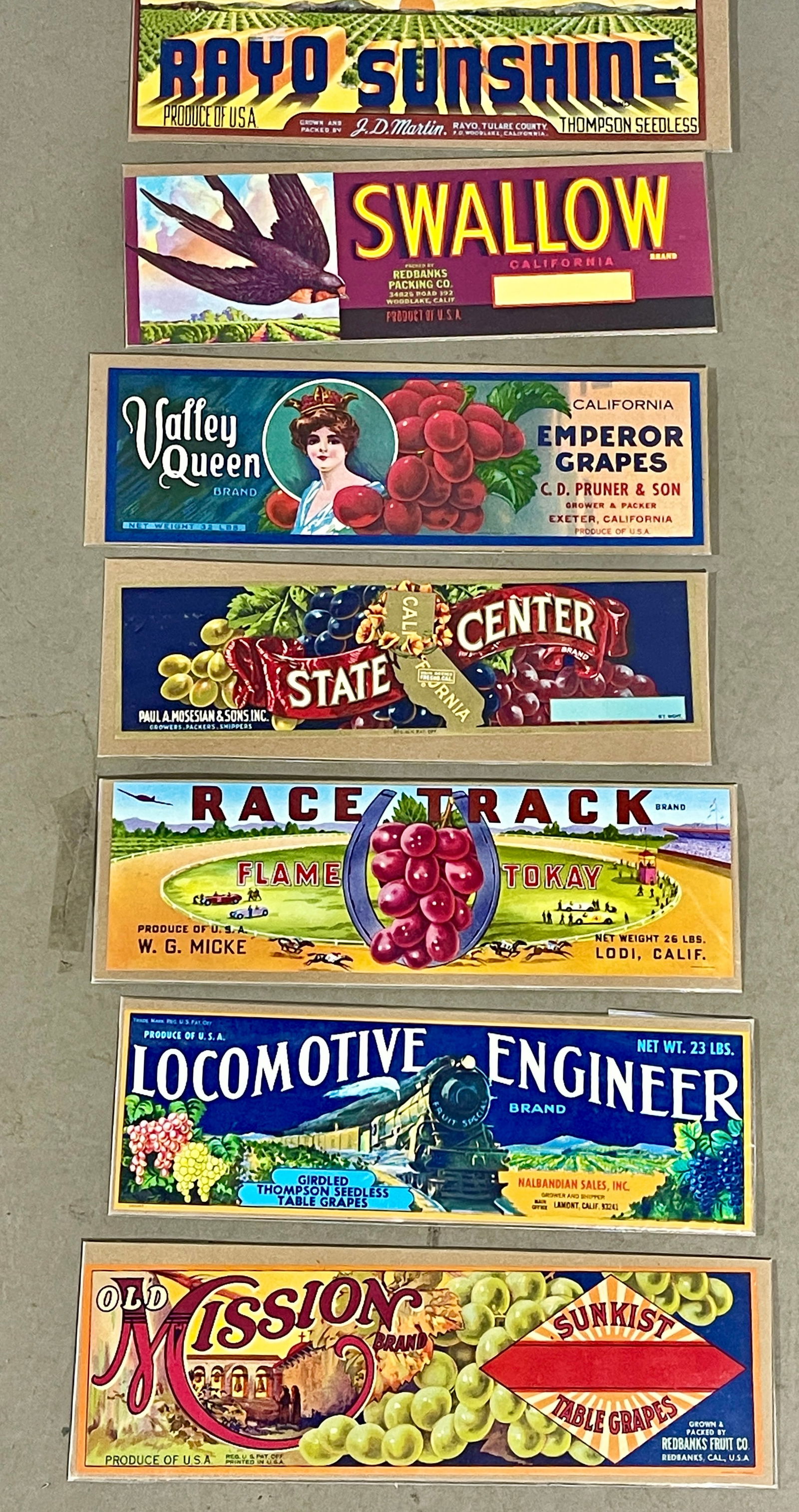 Several Vintage California Fruit Crate Labels (1 of 2)