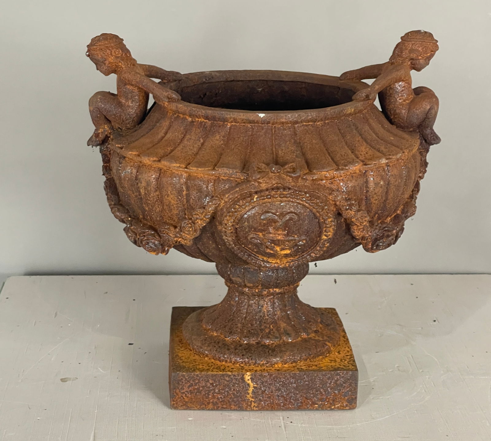 Decorative French Cast Iron Urn (1 of 1)