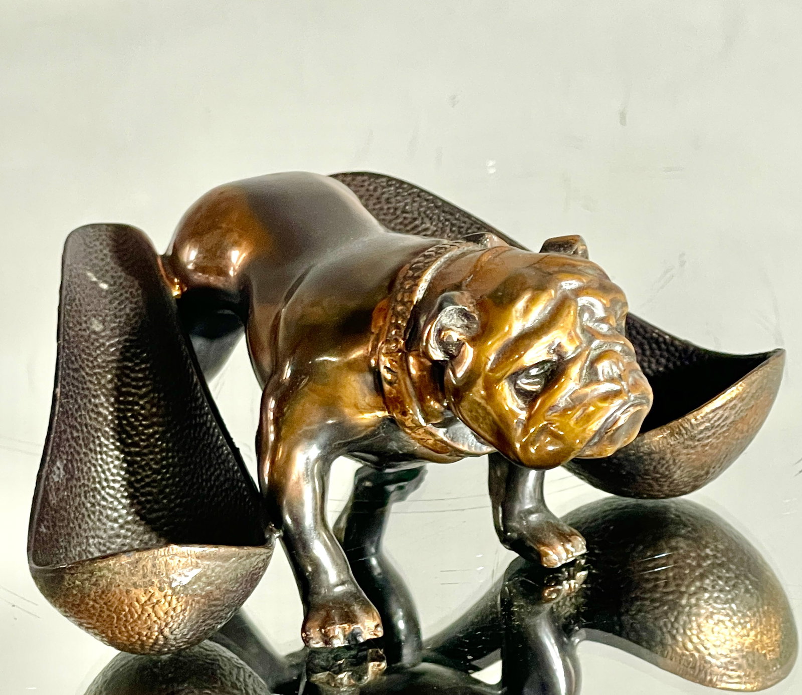 1920's English Bulldog Pipe Holder: Good condition, 2 1/2"t x 5"d x 4 1/2"w, circa 1920.