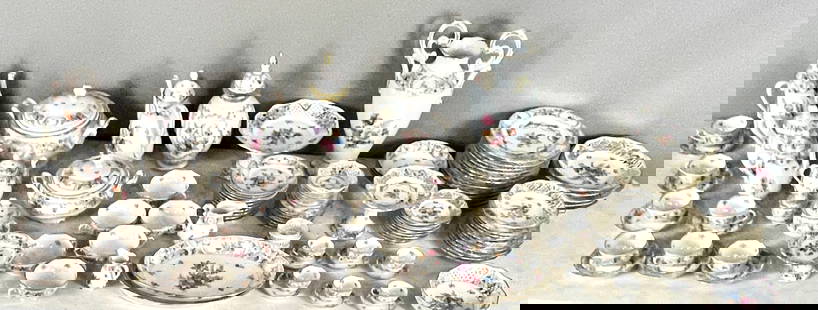 Set of Porcelain Dinnerware Pieces: 121 pieces, Various makes, circa 1990.