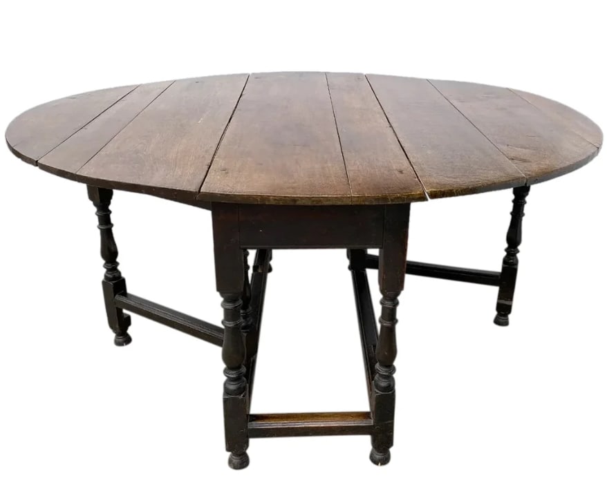 Large English Georgian Dark Oak Dining Table (1 of 6)
