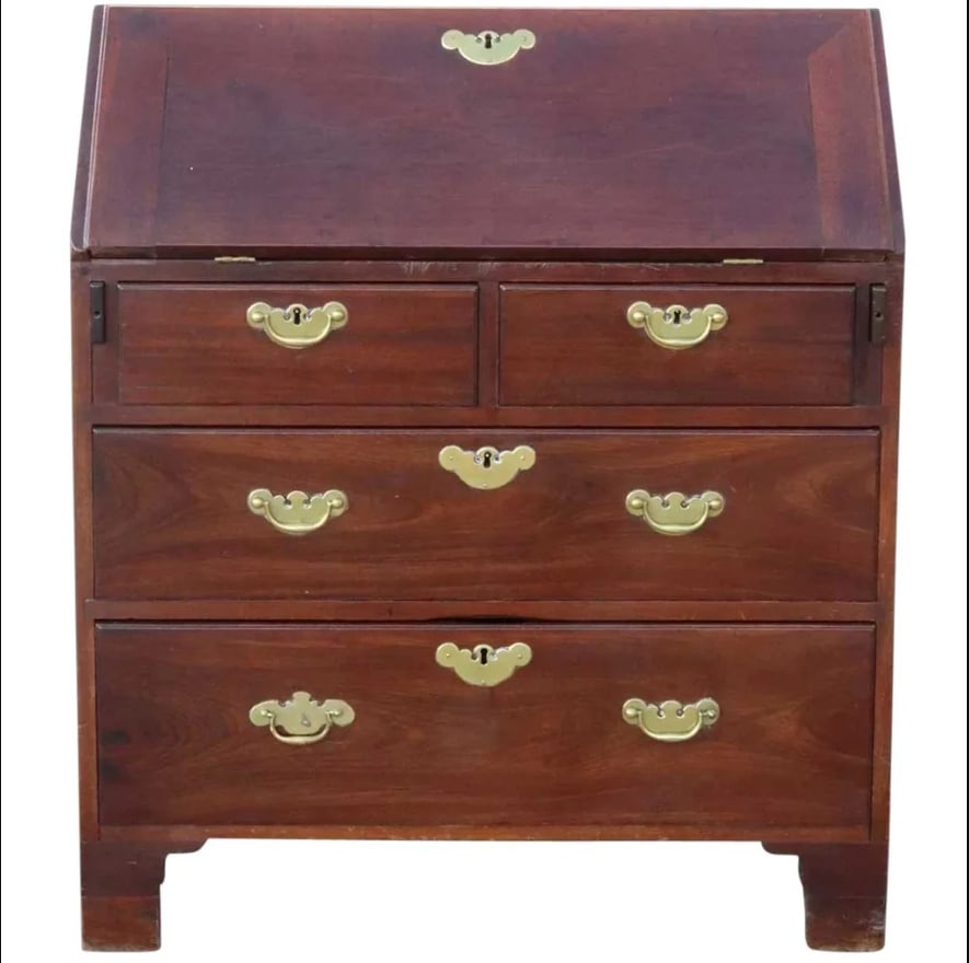 English George II Chippendale Figured Padouk Desk 18th century (1 of 7)