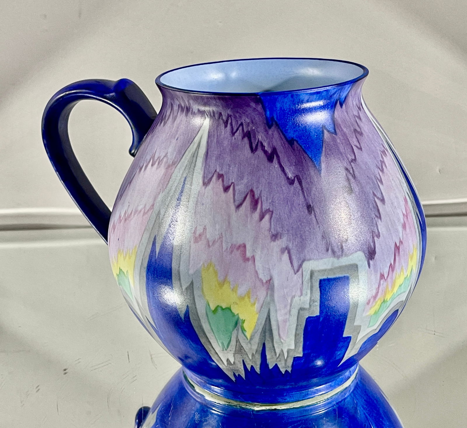 Carlton Ware Jug: Signed on bottom, #3199, #3420, England, 7"t x 8 1/2"d, circa 1920.