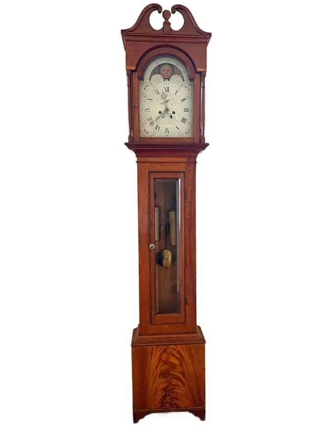 Large American New England Chippendale Grandfather Clock 96-inch (1 of 8)