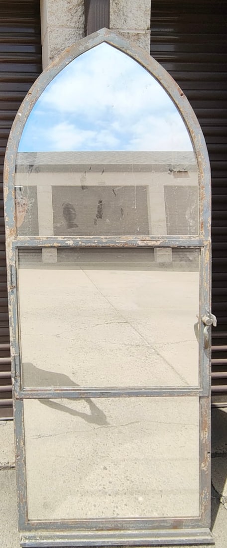 French Cast Iron Arched Mirrored Window (1 of 1)