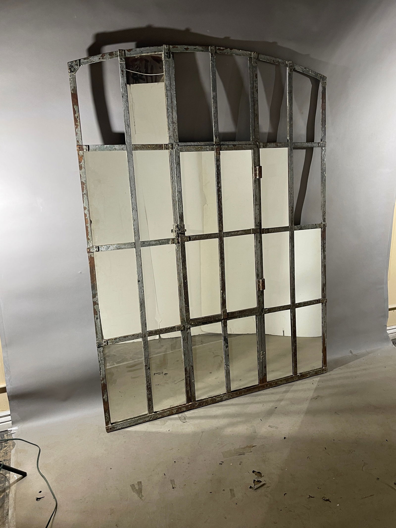 Large French Palladian Cast Iron Mirrored Window (1 of 2)
