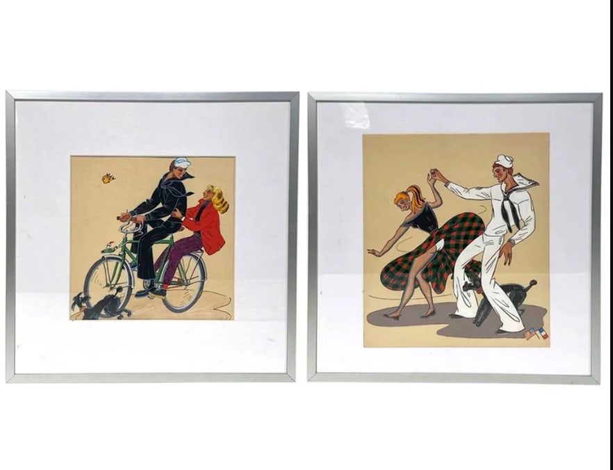 Set of Two Vintage French World War II Liberation Prints (1 of 4)