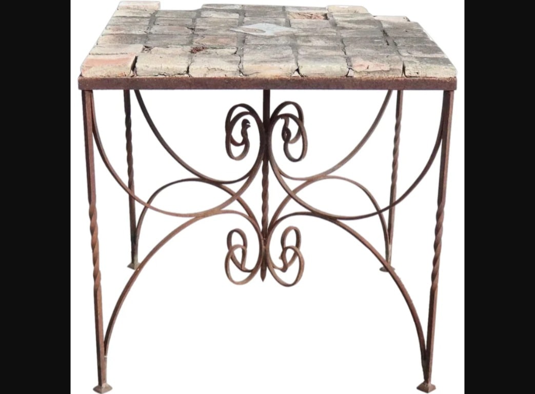 Vintage Italian Wrought Iron Terracotta Tile Table (1 of 4)