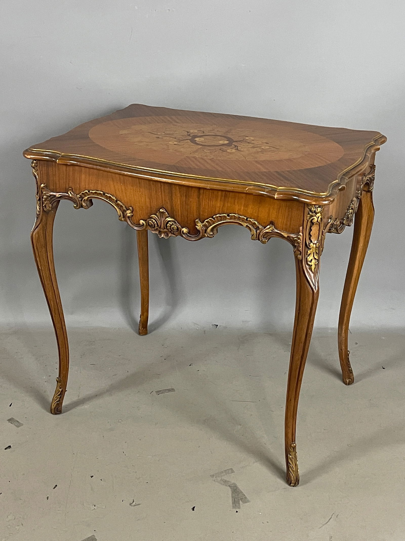 French LXV Style Marquetry Inlaid Parlor Table (1 of 1)