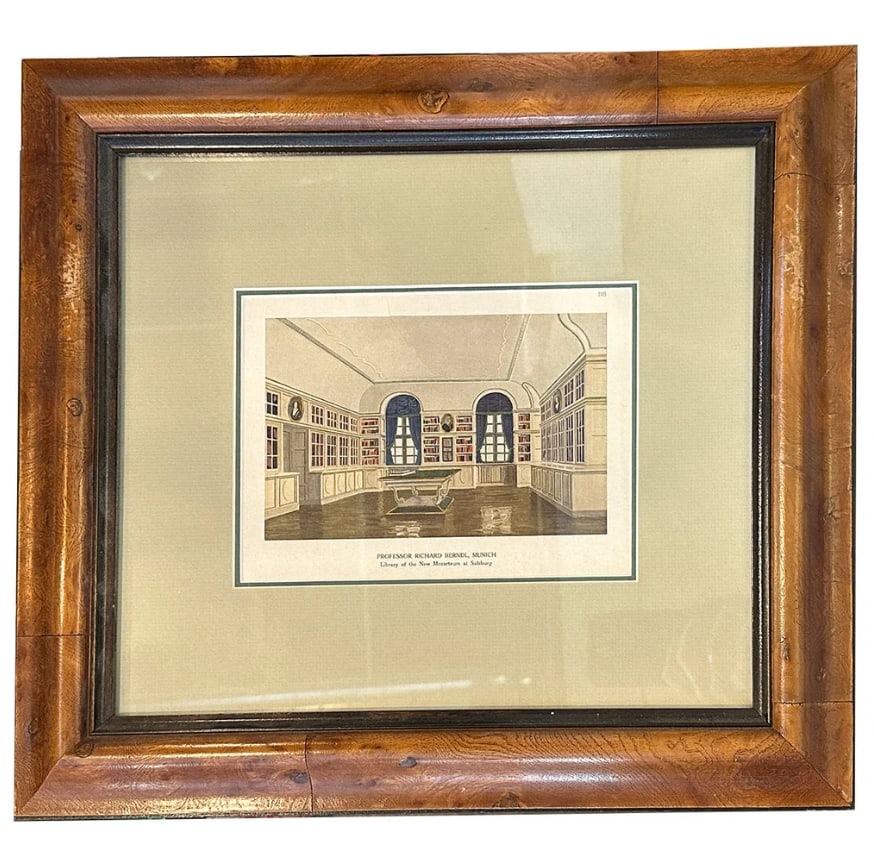 German Chromolithograph Print Bookplate, Library of the New Mozarteum (1 of 3)